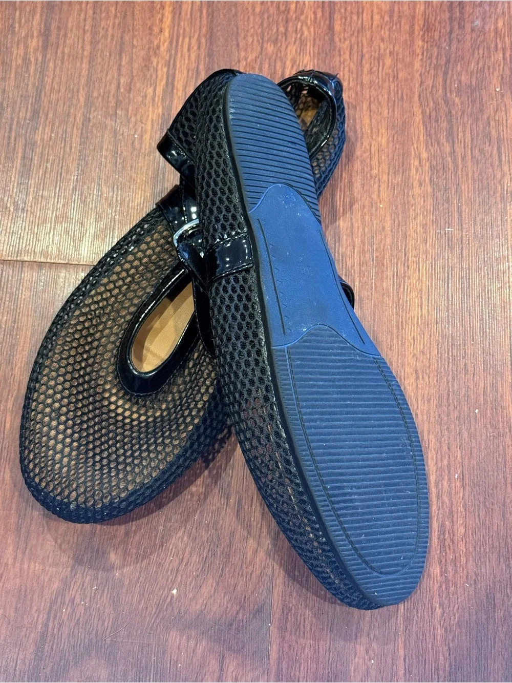 Women’s Black Mesh Flats